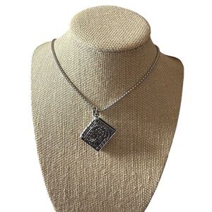Unisex Silver Necklace with Moveable Bible Pendant